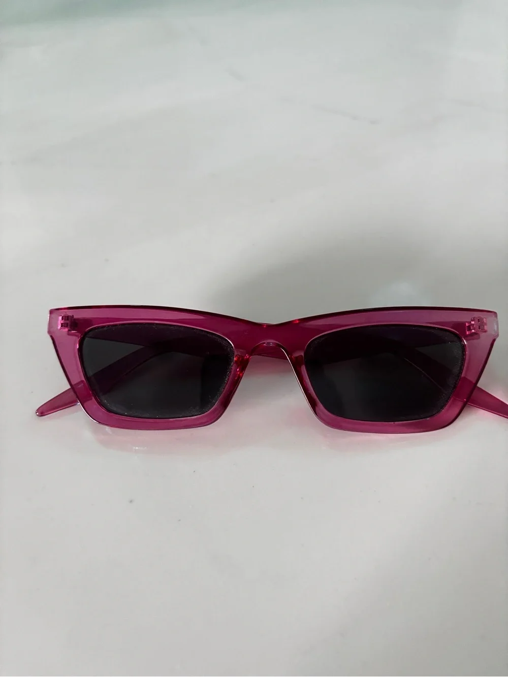 Retro Cat Eye Pink Sunglasses with Black Lenses